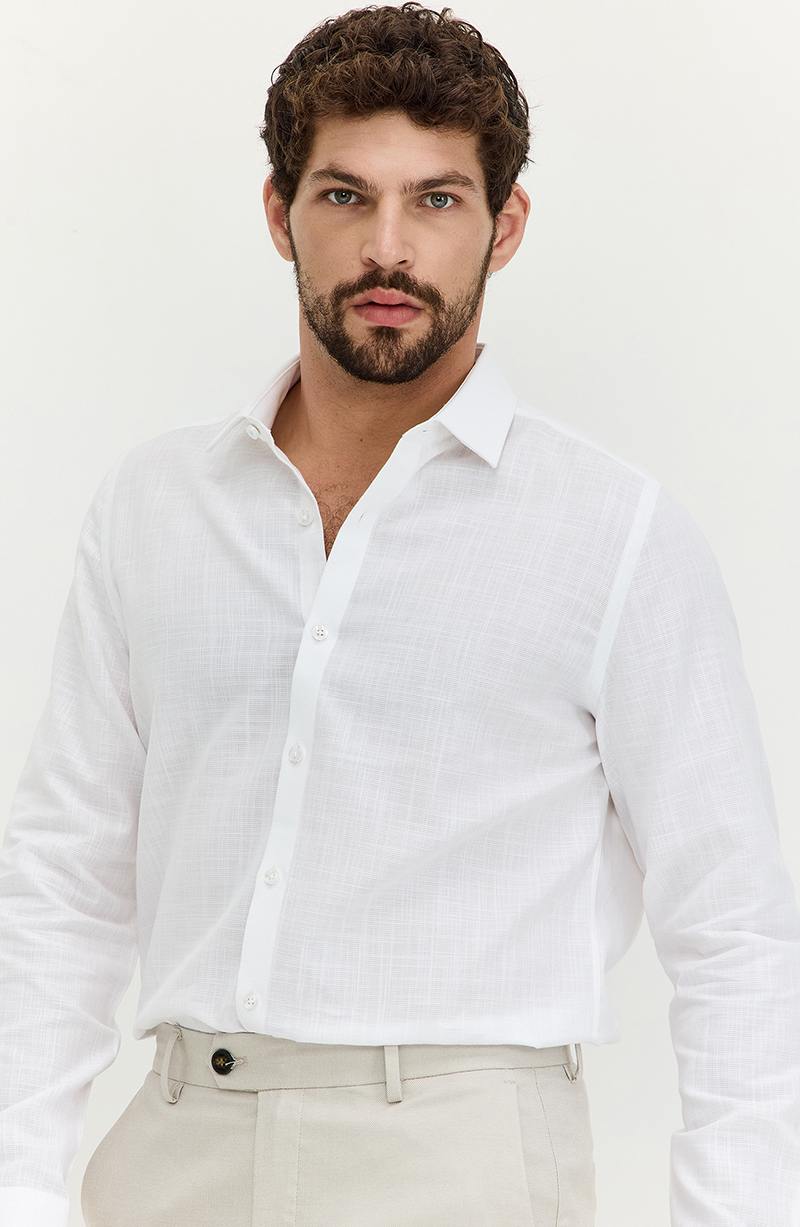 Camisa Hombre Manga Larga Abotonada En Delantero hover